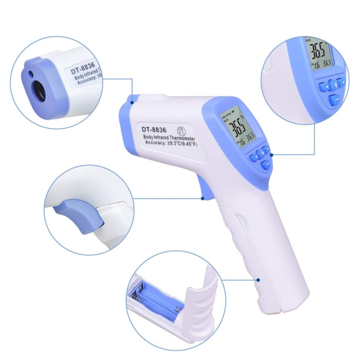 [HK Warehouse] DT-8836 Non-contact Forehead Body Infrared Thermometer,  Temperature Range: 32.0 Degree C - 42.5 Degree C