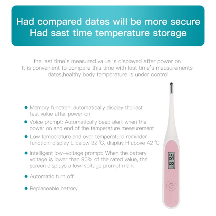 20s Quick Test Fever Measurement Electronic Digital Thermometer Body Temperature(Blue)