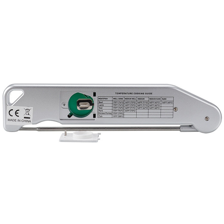 TS-BN61 Kitchen Food Cooking BBQ Foldable Waterproof Probe Thermometer(Silver)