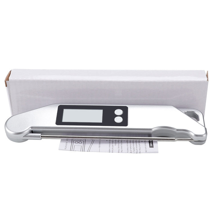 TS-BN61 Kitchen Food Cooking BBQ Foldable Waterproof Probe Thermometer(Silver)