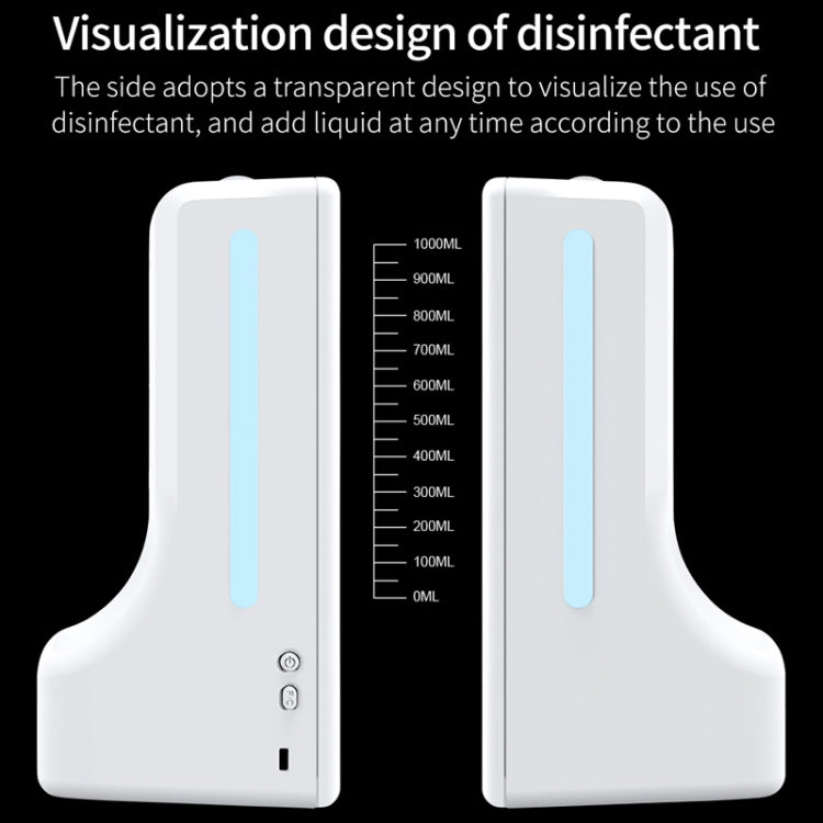 K9 Pro Handsfree Non-contact Body Light-sensitive Distance Sensor Thermometer + 1000ml Automatic Non-contact Liquid Soap Dispenser with Base Mount