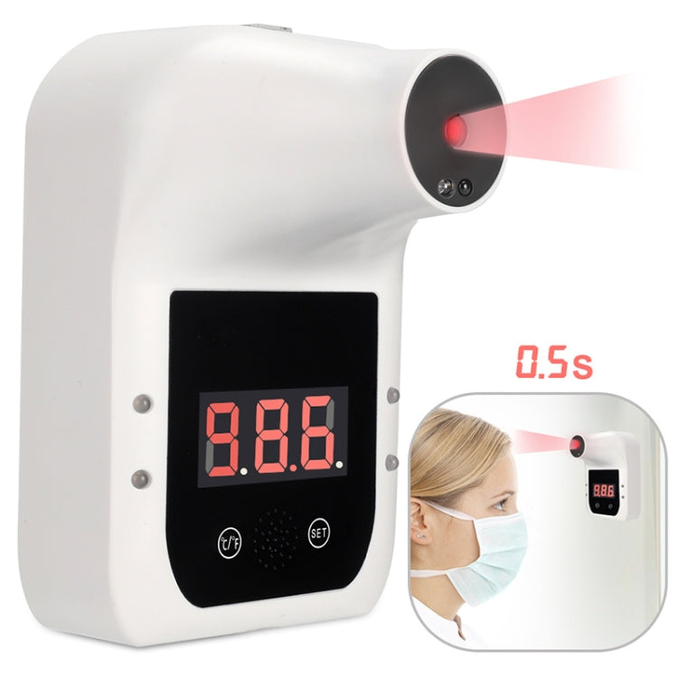 Wall-mounted Handsfree Non-contact Forehead Body Infrared Thermometer with Broadcast in Nine Languages