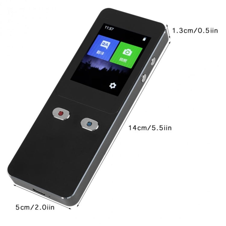 T9+ Portable WIFI Smart Voice Translator Smart Business Travel Real Time AI Translator Translation Machine 27 Languages Translator (Black)