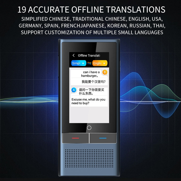 Z6 4G Version 3.1 inch Screen Smart Voice Translator for Business Travel 1GB+16GB Support 138 Languages Inter-Translation (Black)