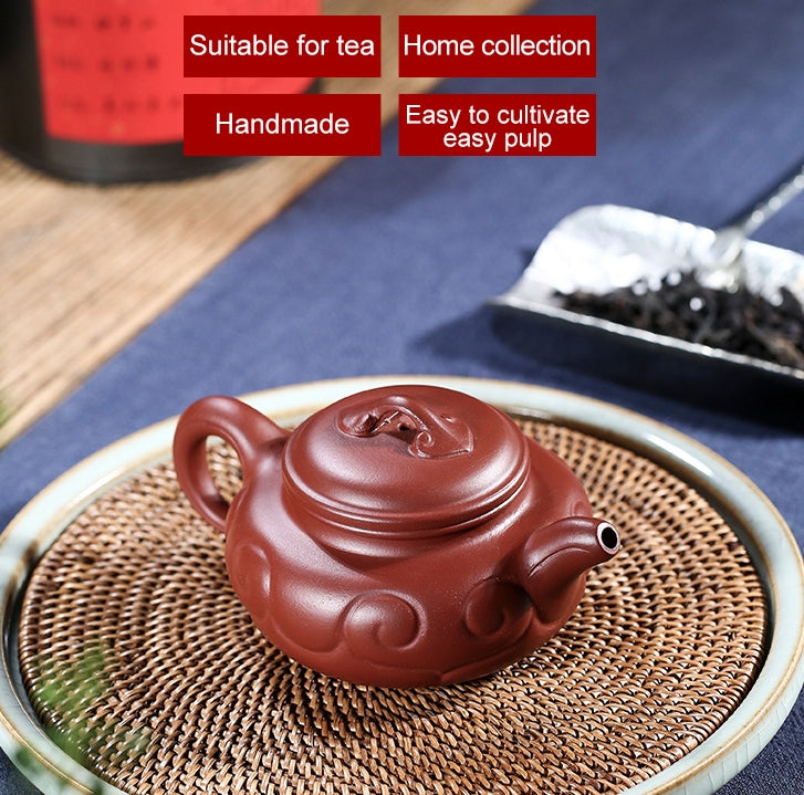 Ruyi Pattern Handmade Yixing Clay Teapot Tea Boiler, Capacity:200ml