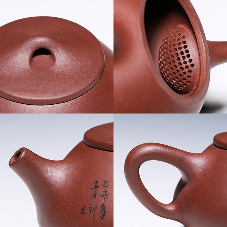 Lotus Scent Boat Stone Scoop Pattern Handmade Yixing Clay Teapot Tea Boiler, Capacity:280ml