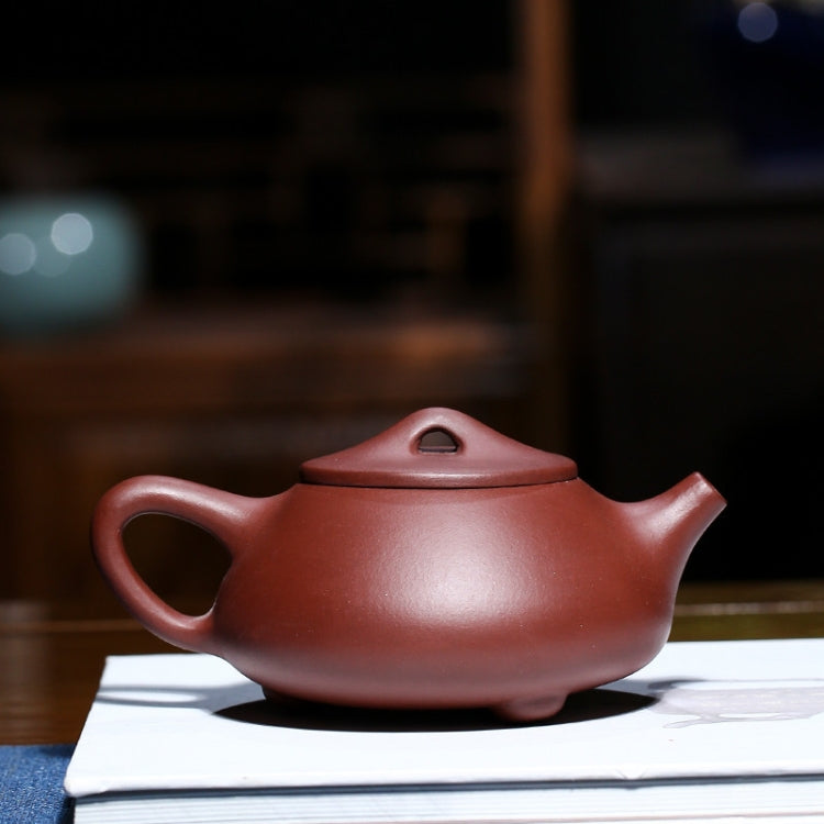 Lotus Scent Boat Stone Scoop Pattern Handmade Yixing Clay Teapot Tea Boiler, Capacity:280ml