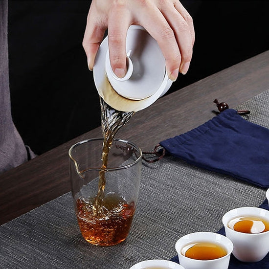 Travel Tea Cup Set Portable Receiving Tea Maker Kung Fu Teaware Gifts, Size: 10.8x9.8x13cm