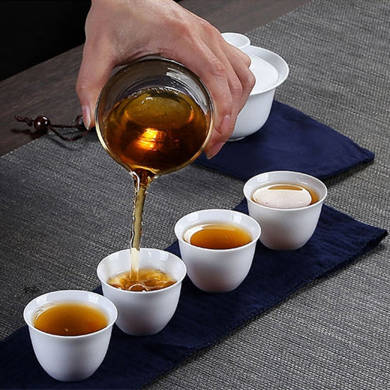 Travel Tea Cup Set Portable Receiving Tea Maker Kung Fu Teaware Gifts, Size: 10.8x9.8x13cm