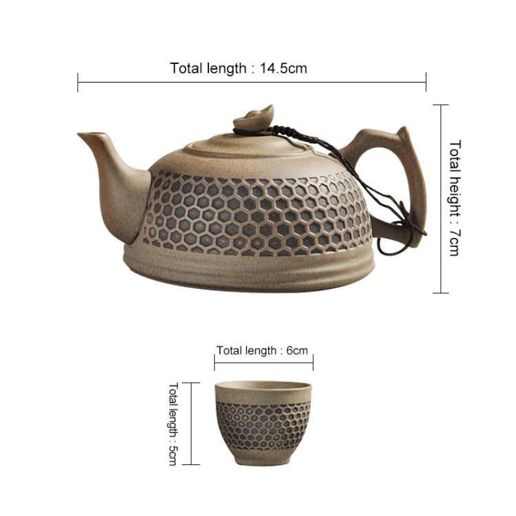 7 in 1 Stoneware Ceramic Teapot Tea Cup Kung Fu Tea Set