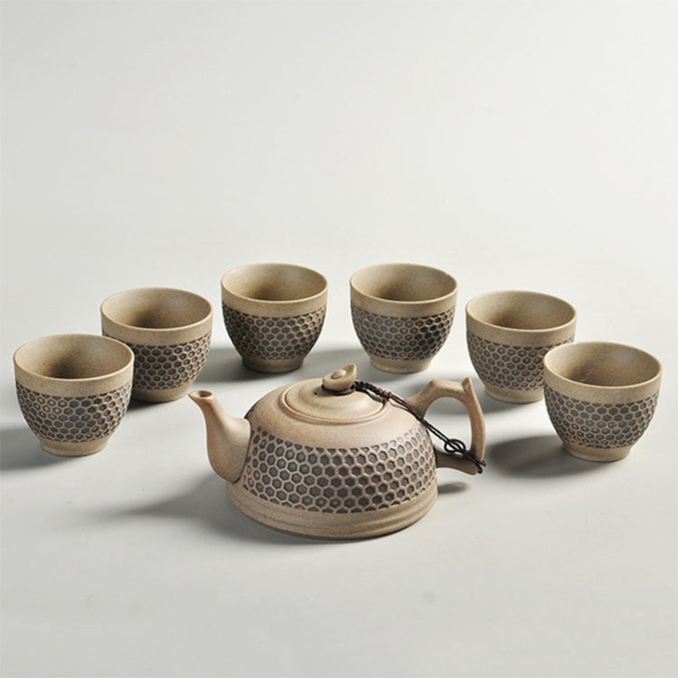 7 in 1 Stoneware Ceramic Teapot Tea Cup Kung Fu Tea Set