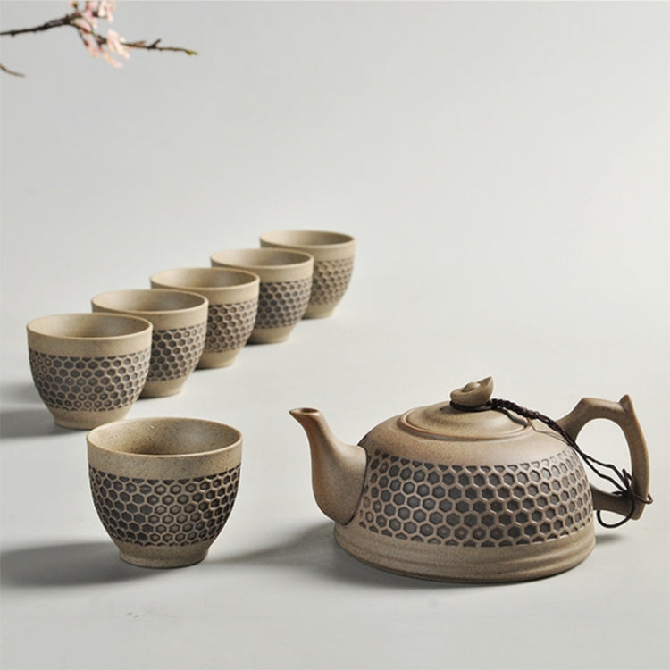 7 in 1 Stoneware Ceramic Teapot Tea Cup Kung Fu Tea Set