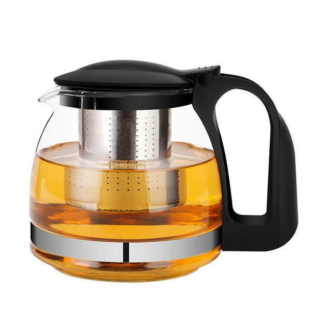 Large-capacity Stainless Steel Heat Resistant Glass Filter Tea Pot, Capacity: 750ml