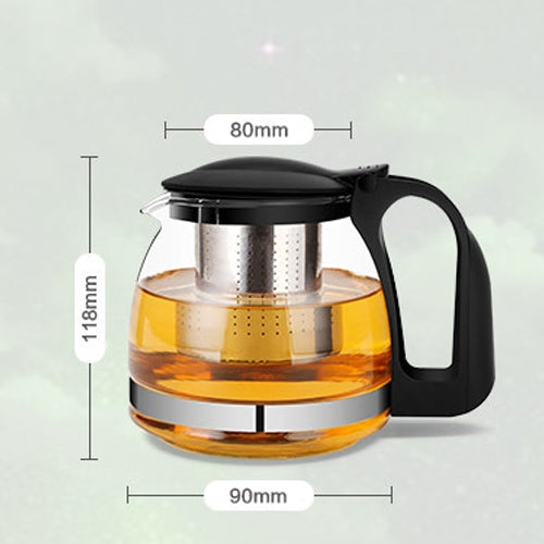 Large-capacity Stainless Steel Heat Resistant Glass Filter Tea Pot, Capacity: 750ml