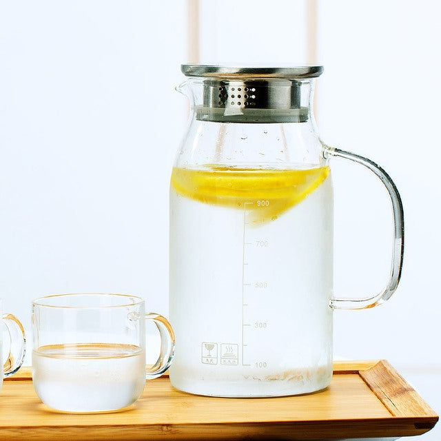 Large-capacity High-borosilicate Heat Resistant Filter Glass Cold Tea Pot, Capacity: 1800ml