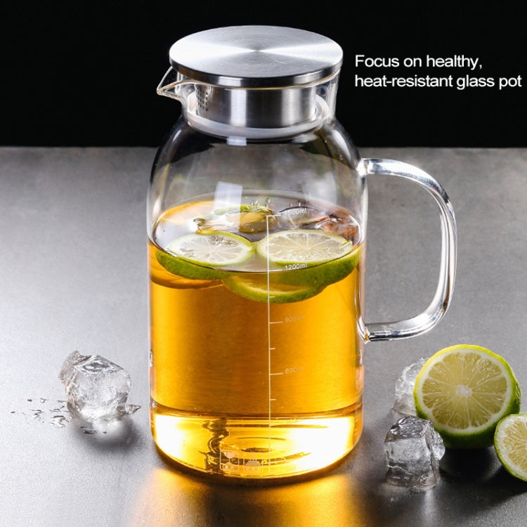 Large-capacity High-borosilicate Heat Resistant Filter Glass Cold Tea Pot, Capacity: 1800ml