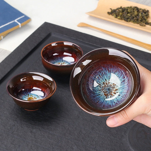 Kiln Transmutation Kongfu Bowl Ceramic Tea Cup, 06, Capacity: 160ml, Size: Large, 8.7x5.2cm