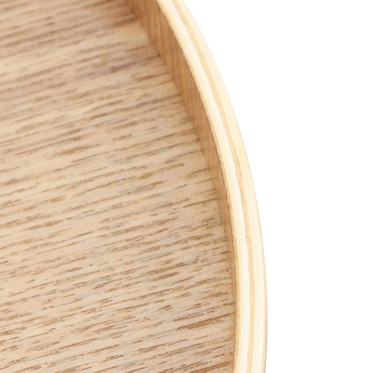 Creative Round Solid Wood Tea Tray Hotel Wooden Tay Storage Tray, Diameter: 24 cm