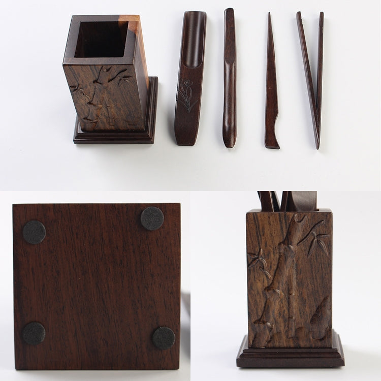 Tea Set Accessories Solid Wood Carving Tea Tray Decoration Tea Needle Tea Clip Barrel (LJZ5-1)