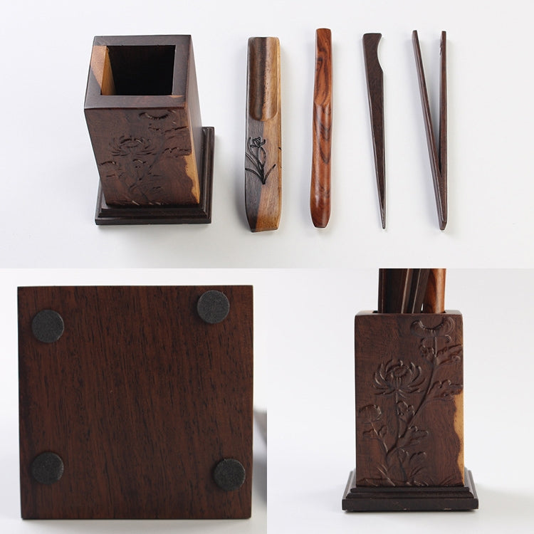 Tea Set Accessories Solid Wood Carving Tea Tray Decoration Tea Needle Tea Clip Barrel (LJZ6-1)