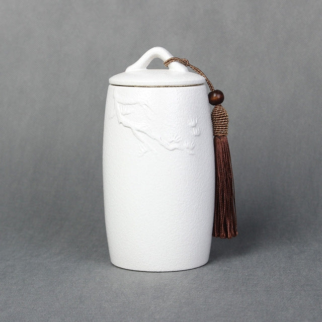 Loose Peak Pattern Stoneware Tea Cans Storage Tanks Ceramic Tea Set Tea Ceremony Accessories