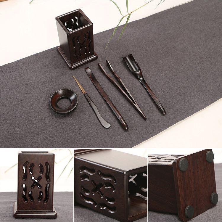 Home Decoration Ebony Wood Tea Set tea Tray Accessories Tea Clip (F75-1)