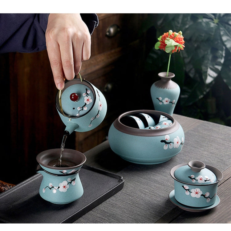 Redware Hand-painted Portable Travel Kung Fu Teaware Tea Cup Set