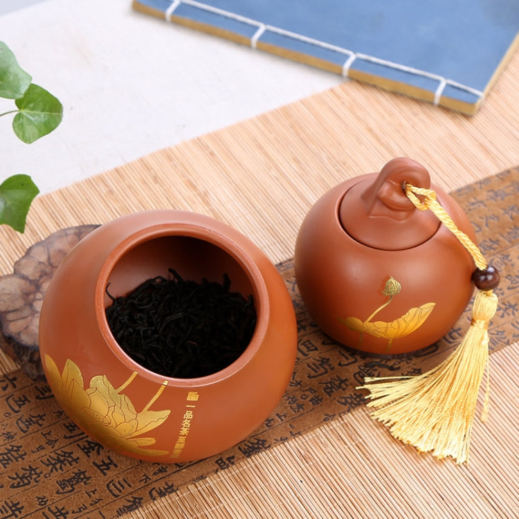 Redware Gourd Shape Mini Tea Pot Storage Moisture-proof Can Sealed Tea Tank