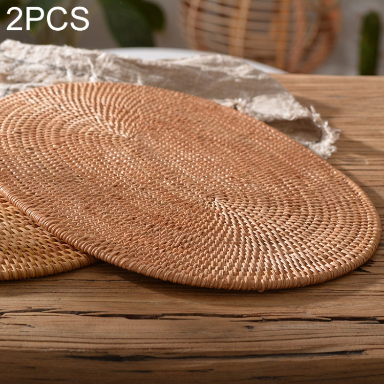 2 PCS BD09 Oval Shape Braided Kung Fu Tea Cup Pot Mat