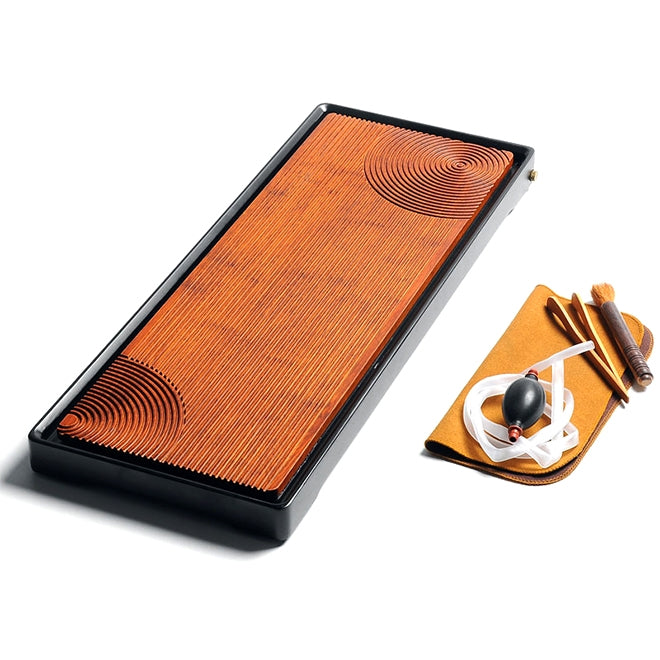 Stripe Rectangular Solid Wood Retain Water Tea Tray, Size: 665 x 265 x 450mm