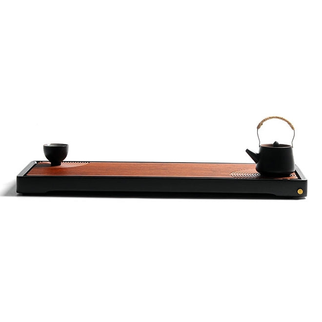 Stripe Rectangular Solid Wood Retain Water Tea Tray, Size: 400 x 200 x 450mm