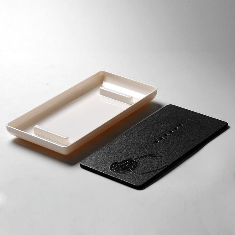 Rectangle Melamine Material Tea Tray with Round Holes, Size: 28 x 14 x 3cm