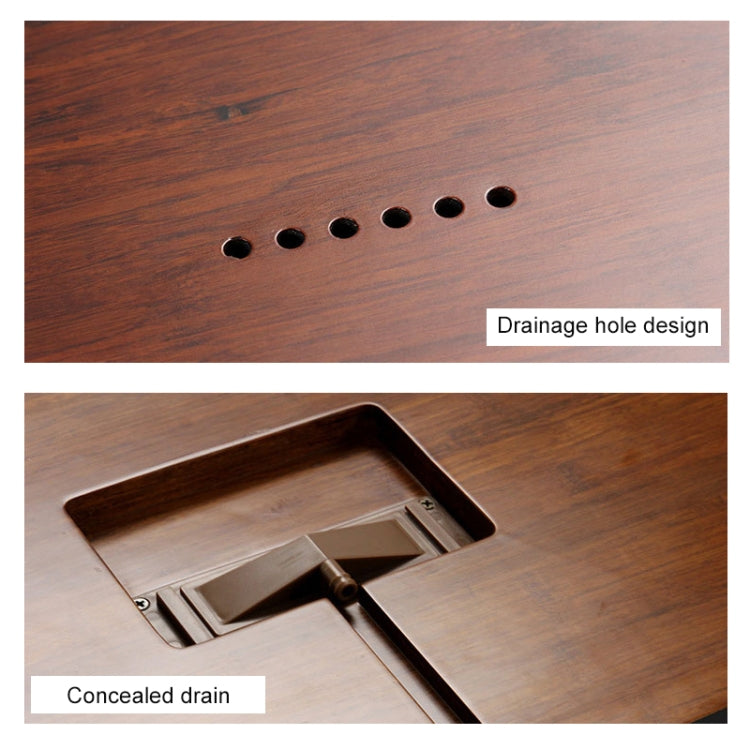 Square Bamboo Tea Tray with Round Holes, Size: 41 x 41 x 4.3cm