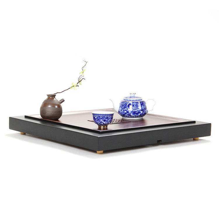 Square Bamboo Tea Tray with Hollow Design, Size: 41 x 41 x 4.3cm