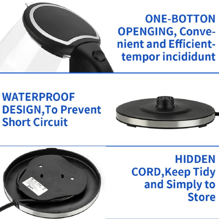 [UK Warehouse] ZOKOP HD-1857-A 220V 2200W 1.8L Glass Electric Kettle, Specification:UK Plug