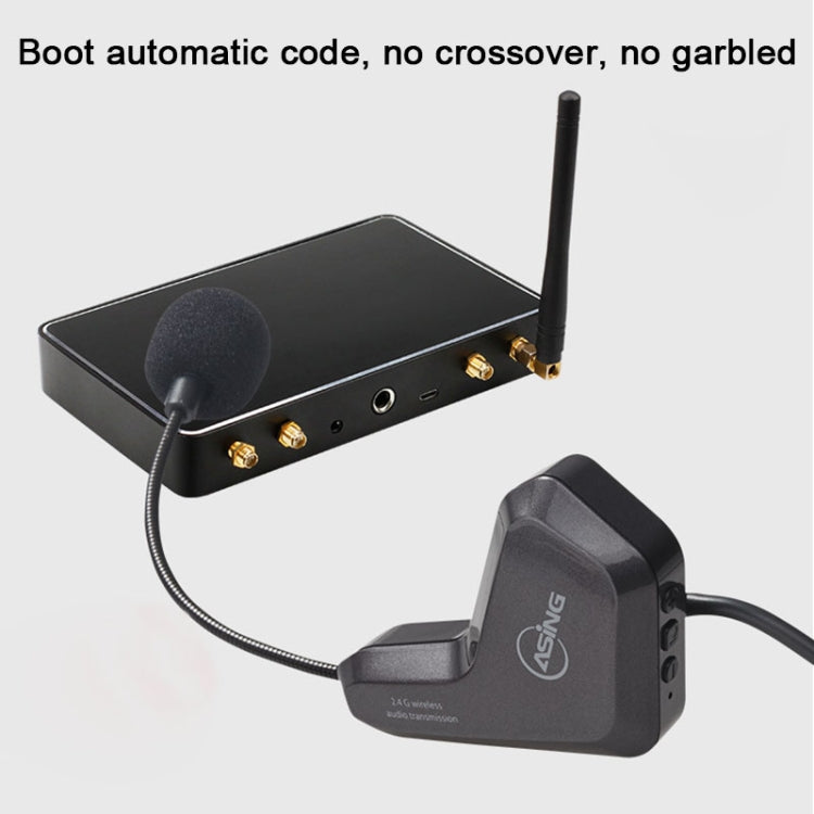 ASiNG WM07 4 x Transmitter + 1 x Receiver Head-mounted Wireless Microphone(Black)