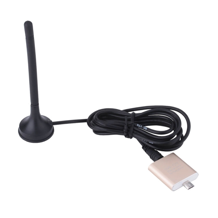 DVB-T2 / DVB-T Portable Micro USB Port Digital TV Receiver Tuner for Android  Phones / Tablet PC with OTG Function(Gold)