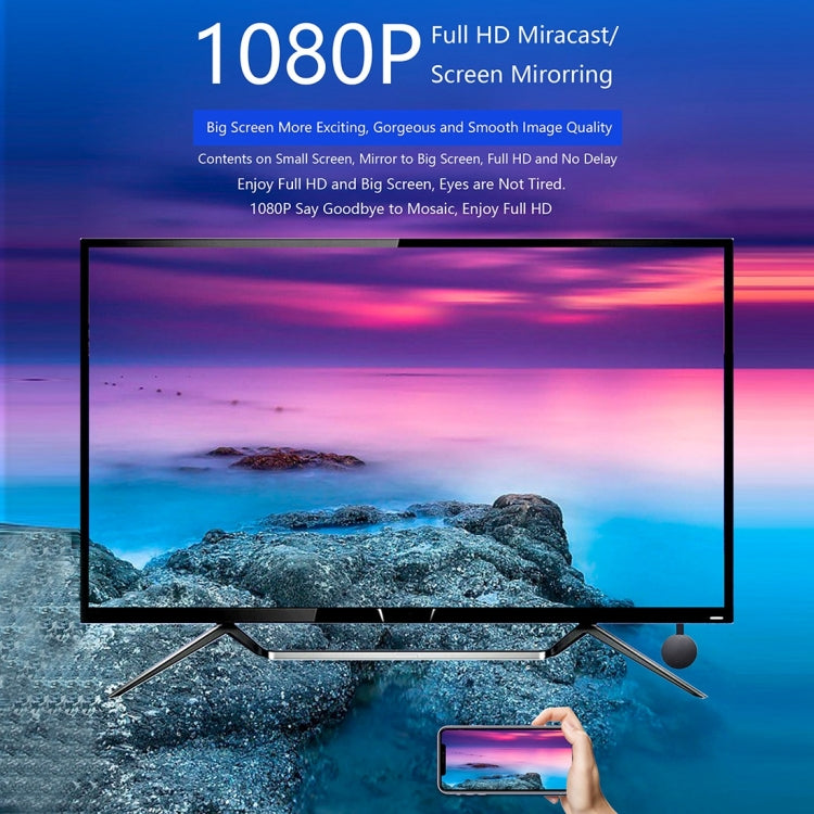 WeCast A28 Wireless WiFi Display Dongle Receiver Airplay Miracast DLNA 1080P HD TV Stick, RK3036 Dual Core Cortex A7(Black)