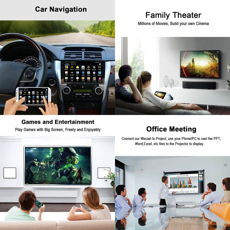 G6 Wireless WiFi Display Dongle Receiver Airplay Miracast DLNA TV Stick for iPhone, Samsung, and other Android Smartphones, RK3036 Dual Core Cortex A7 up to 1.5GHz(Black)