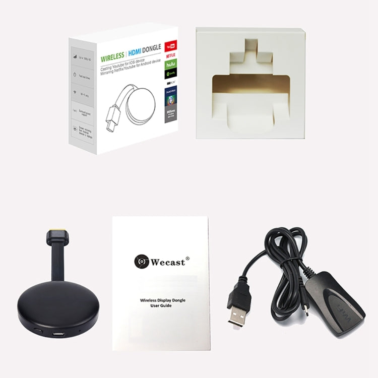 G6 Wireless WiFi Display Dongle Receiver Airplay Miracast DLNA TV Stick for iPhone, Samsung, and other Android Smartphones, RK3036 Dual Core Cortex A7 up to 1.5GHz(Black)