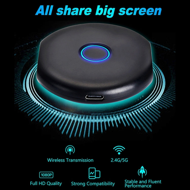 WeCast C39A Wireless 2.4GHz WiFi Display Dongle Receiver Airplay Miracast DLNA 1080P HD TV Stick, RK3036 Dual Core Cortex A7 up to 1.0GHz(Black)