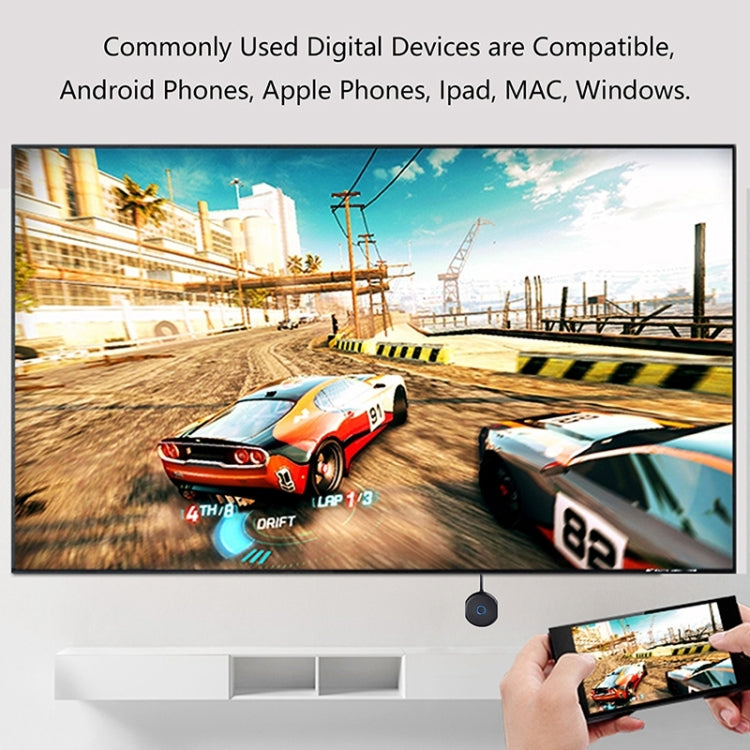 WeCast C39BK 4K Dual-Band 5GHz & 2.4GHz WiFi Display Dongle Receiver Airplay Miracast DLNA 4K UHD TV Stick, RK3229 Quad-core Cortex-A7 up to 1.5GHz (Black)