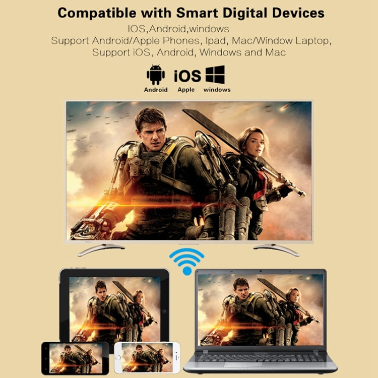 WeCast C28 Wireless WiFi Display DLNA Airplay Miracast Dongle Receiver + Router, RK3036 Dual-core Cortex-A7 up to 1.0GHz, RJ45, AV (Black)