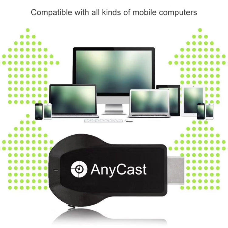 AnyCast M100 5G Dual Core H.265 4K HDMI DLNA Airplay WiFi Wireless Display Receiver Dongle for Windows, Android, iOS, Mac OS(Black)