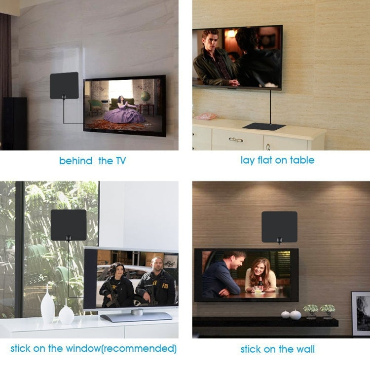 TY33 50 Miles Range 28dBi High Gain Amplified Digital HDTV Indoor TV Antenna with 4m Coaxial Cable & LED Light