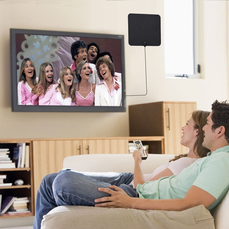 TY33 50 Miles Range 28dBi High Gain Amplified Digital HDTV Indoor TV Antenna with 4m Coaxial Cable & LED Light