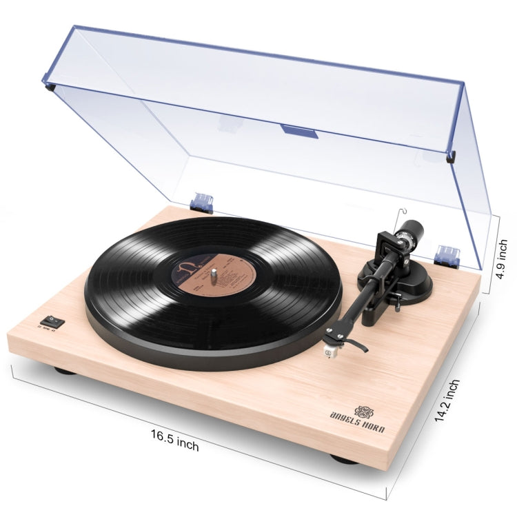 [US Warehouse] Wooden Record Player Turntable with Built-in Phono Preamp And Belt Drive