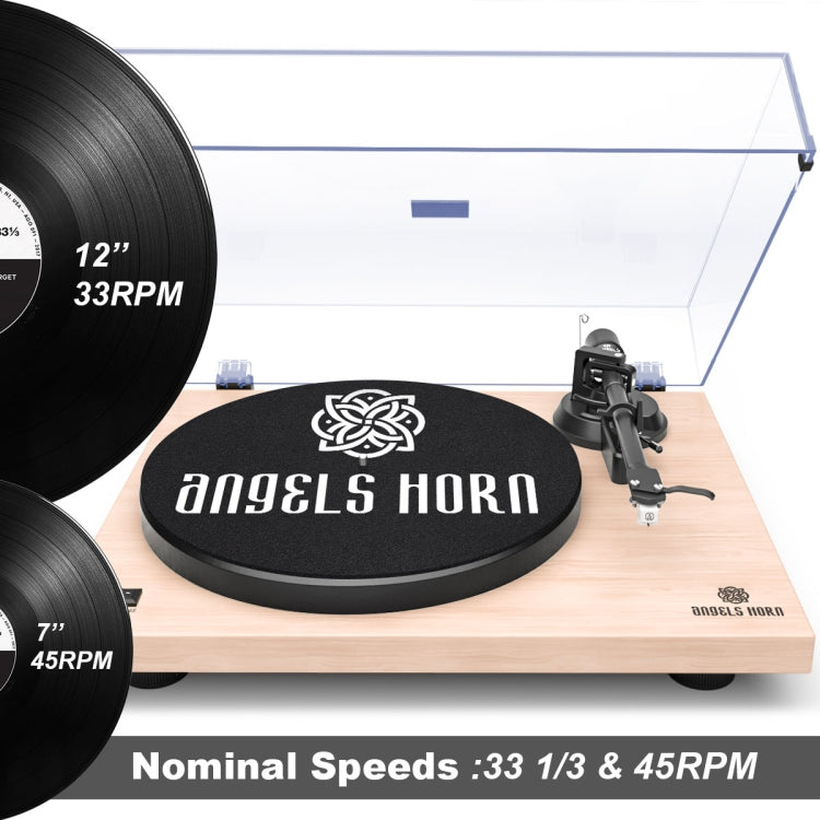 [US Warehouse] Wooden Record Player Turntable with Built-in Phono Preamp And Belt Drive