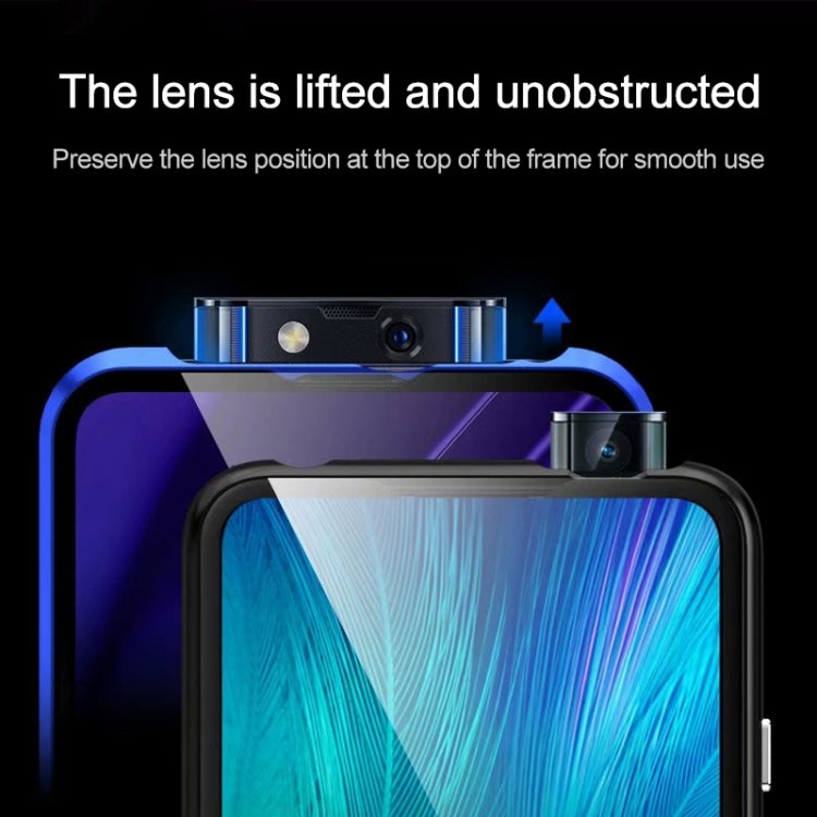 Ultra Slim Double Sides Magnetic Adsorption Angular Frame Tempered Glass Magnet Flip Case for Vivo X27 Pro