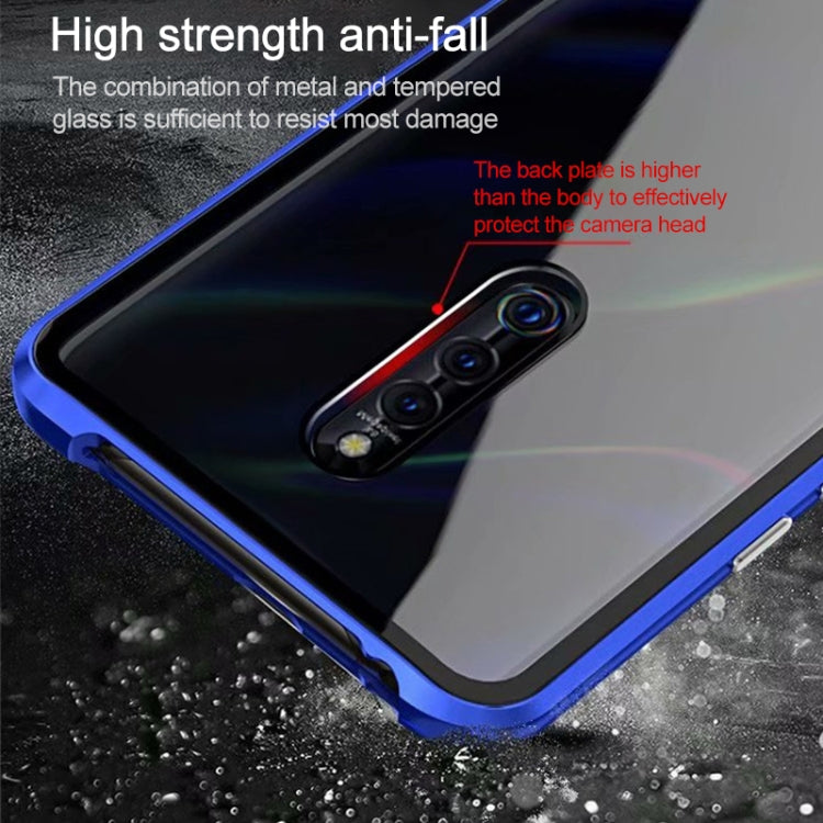 Ultra Slim Double Sides Magnetic Adsorption Angular Frame Tempered Glass Magnet Flip Case for Vivo X27 Pro